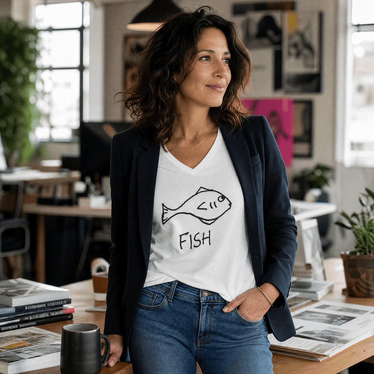 Fish - V-neck Tee