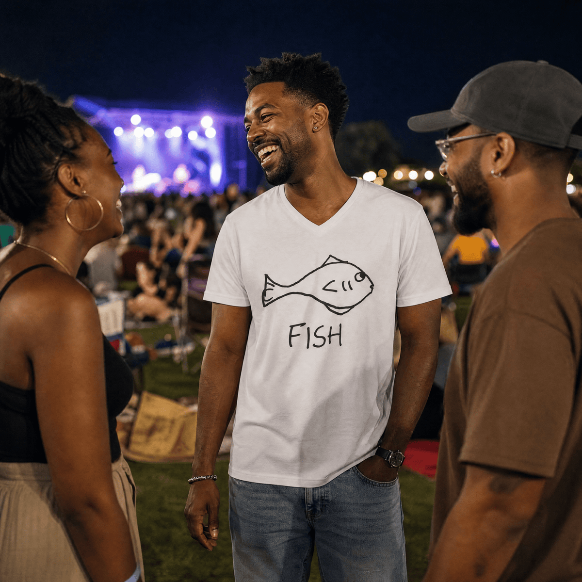 Fish - V-neck Tee