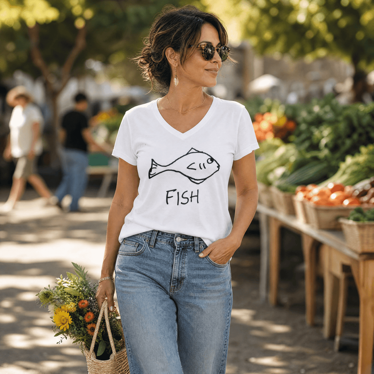 Fish - V-neck Tee