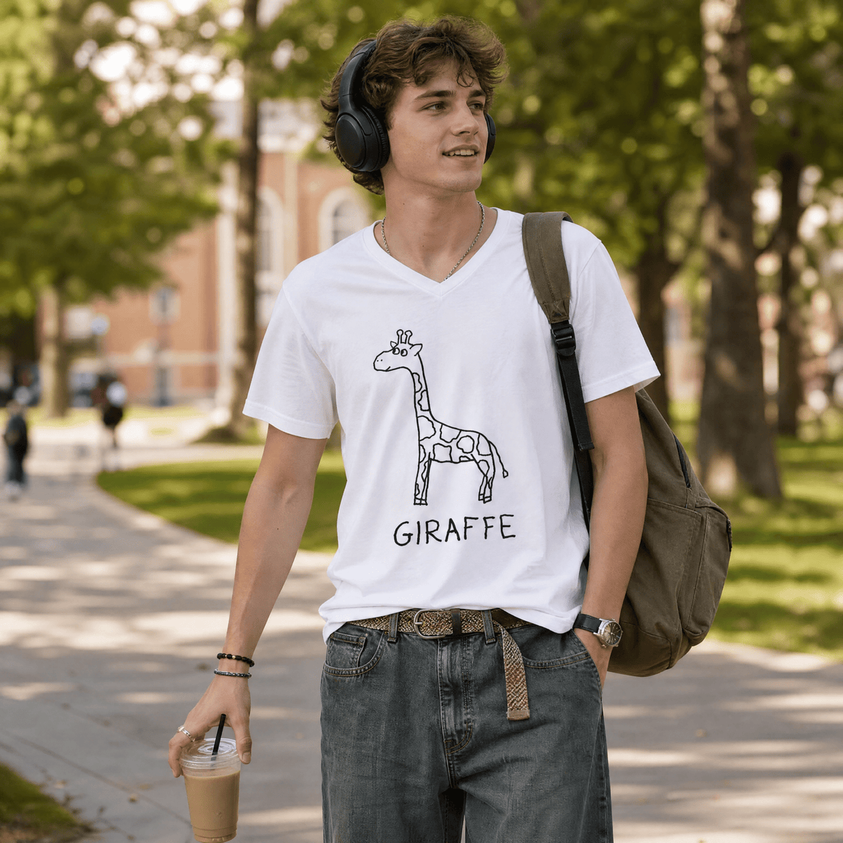 Giraffe - V-neck Tee