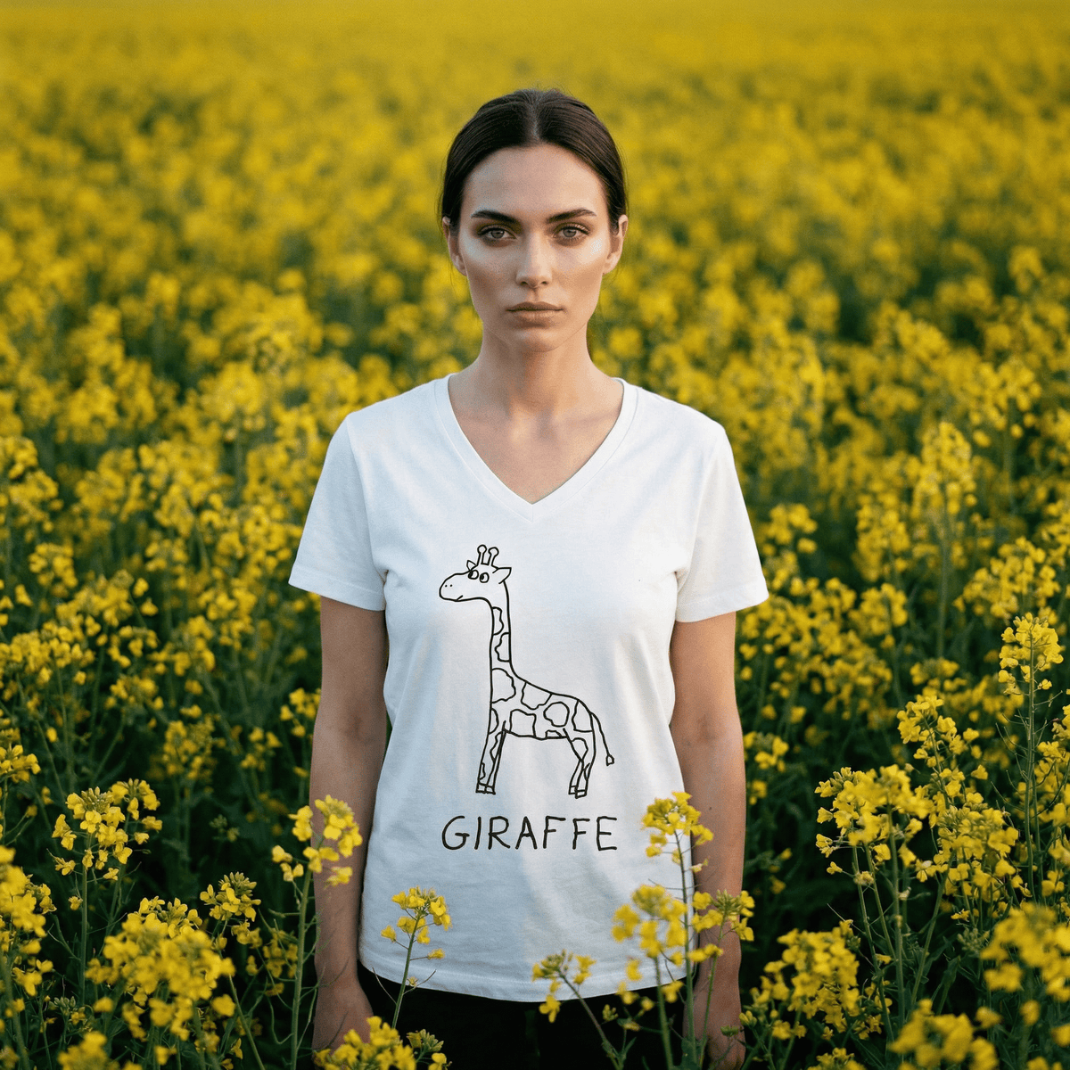 Giraffe - V-neck Tee
