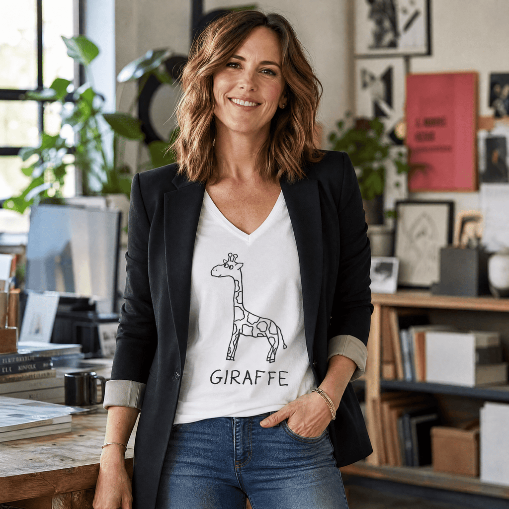 Giraffe - V-neck Tee