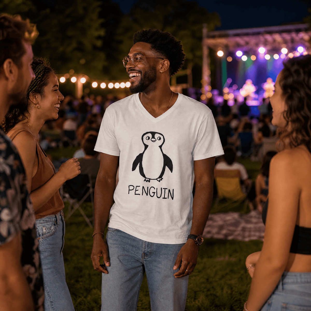 Penguin - V-neck Tee