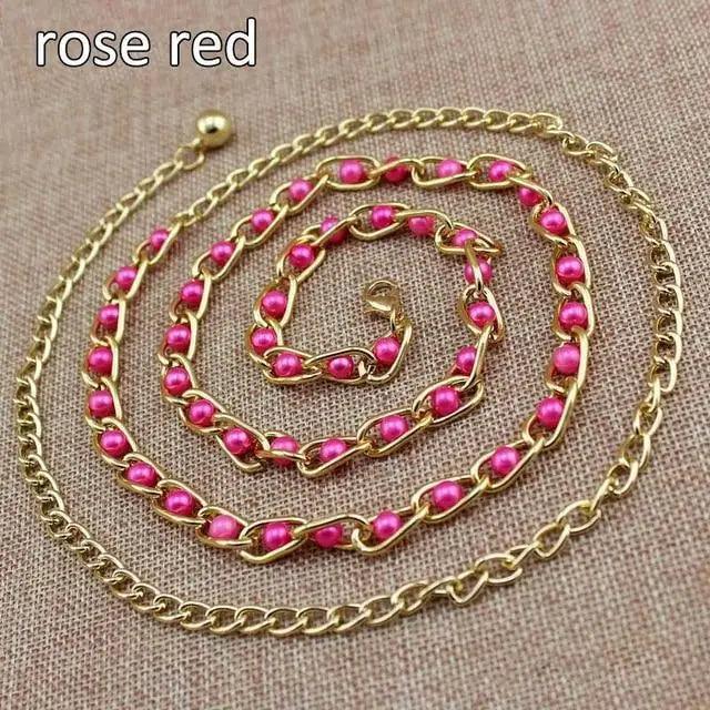Luxurious Metal Adjustable Thin Strap Body Link Belts For Women Fashion Long Tassel Belly Metal Chain Waistbands For Women