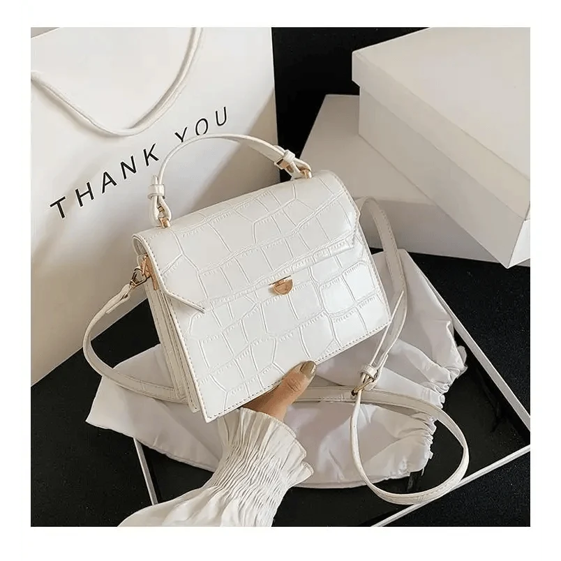 Luxury Snow White Crossbody Bags For Women And Girls Small PU Leather Handbag - Ladies Designer Evening Bags