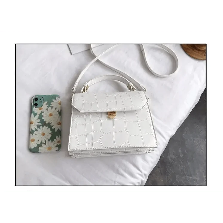 Luxury Snow White Crossbody Bags For Women And Girls Small PU Leather Handbag - Ladies Designer Evening Bags