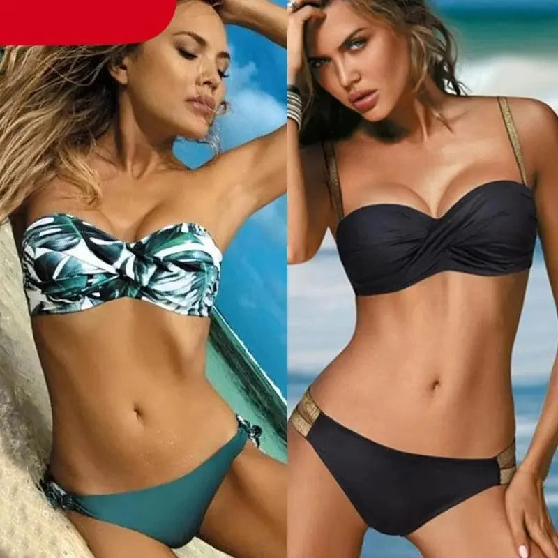 Luxury Woman Bikini Solid Color Bikini Women Swimwear Swimsuit Modern Female Bathing Suit Push Up Bikini Set Beachwear Swimsuit Women Push Up Bikinis Set Pink Swimwear Bandage Bathing Suits