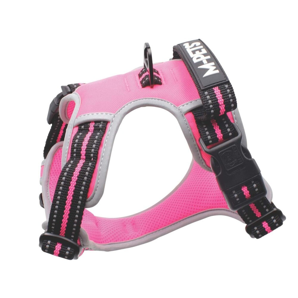 M-Pets Hiking Reflective Soft Dog Harness Pink Large