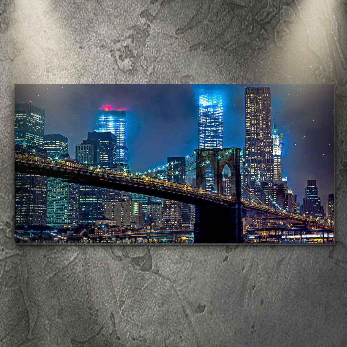 Brooklyn Bridge Night View Canvas Wall Art