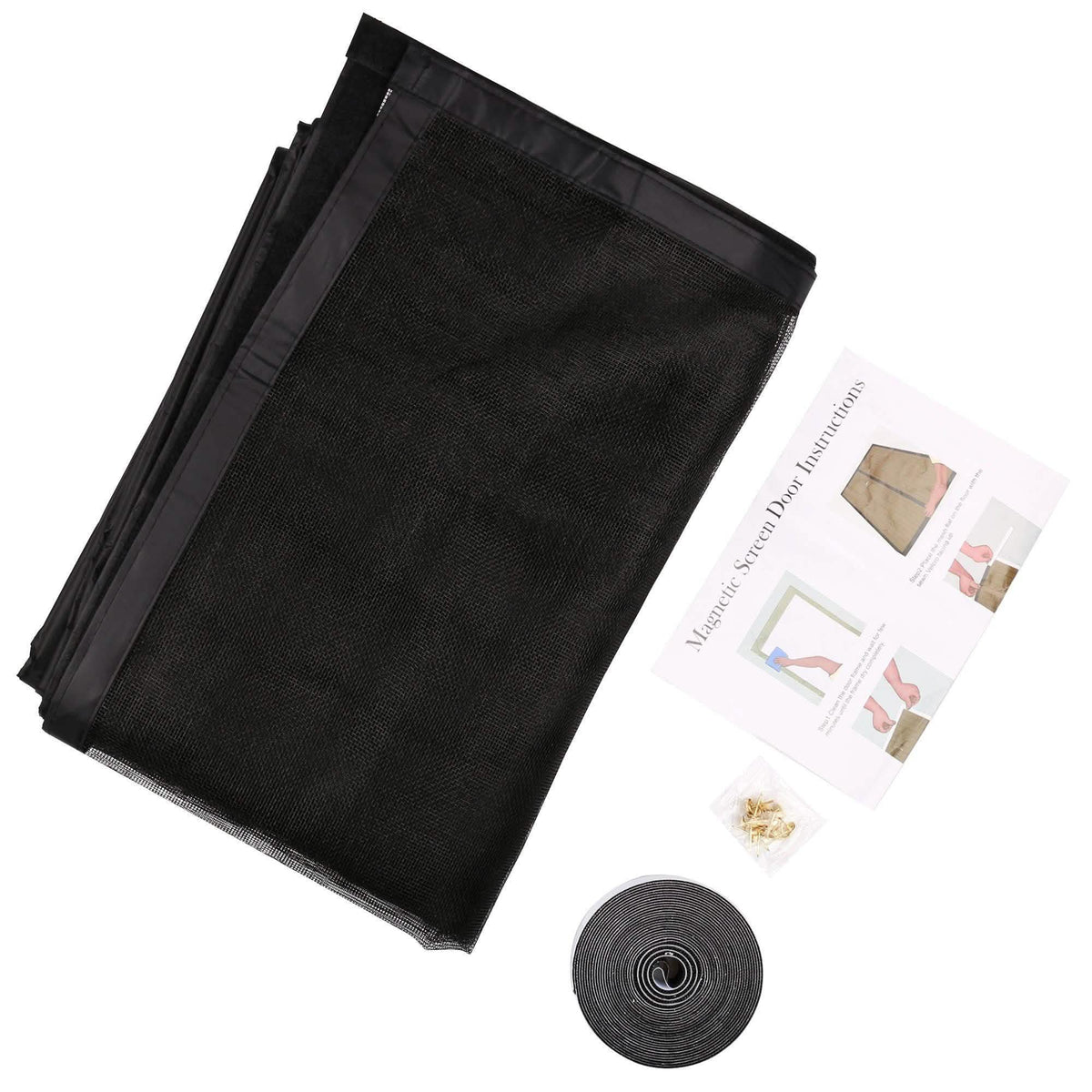 Magnetic Screen Door With Durable Fiberglass Mosquito Mesh Curtain