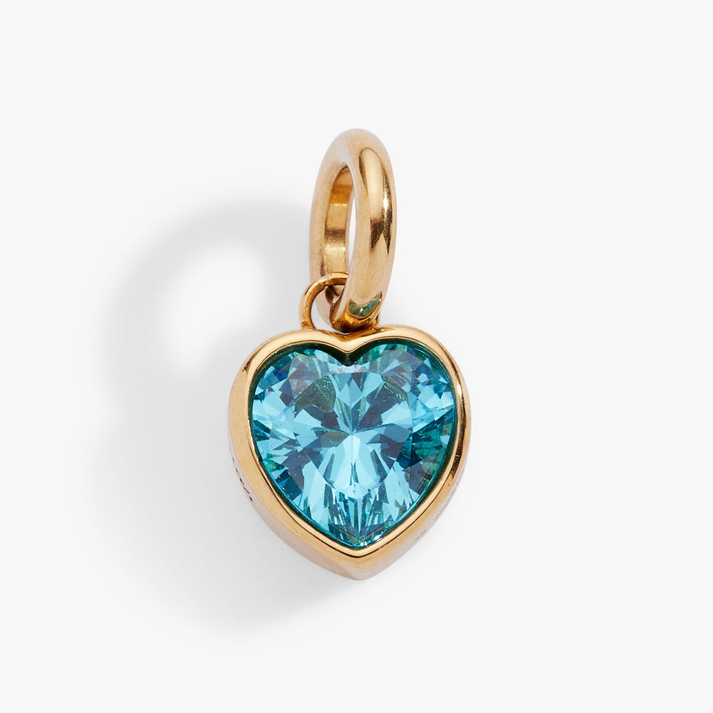 March 'Faith' Heart Birthstone Charm