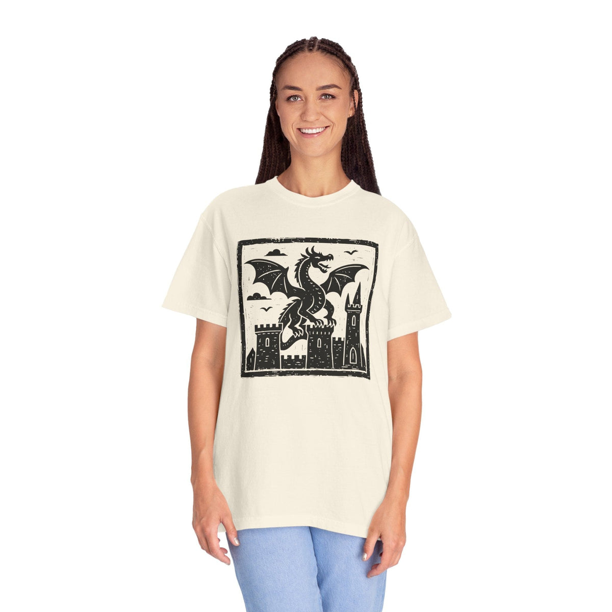 Medieval Woodcut Dragon Shirt - Comfort Colors