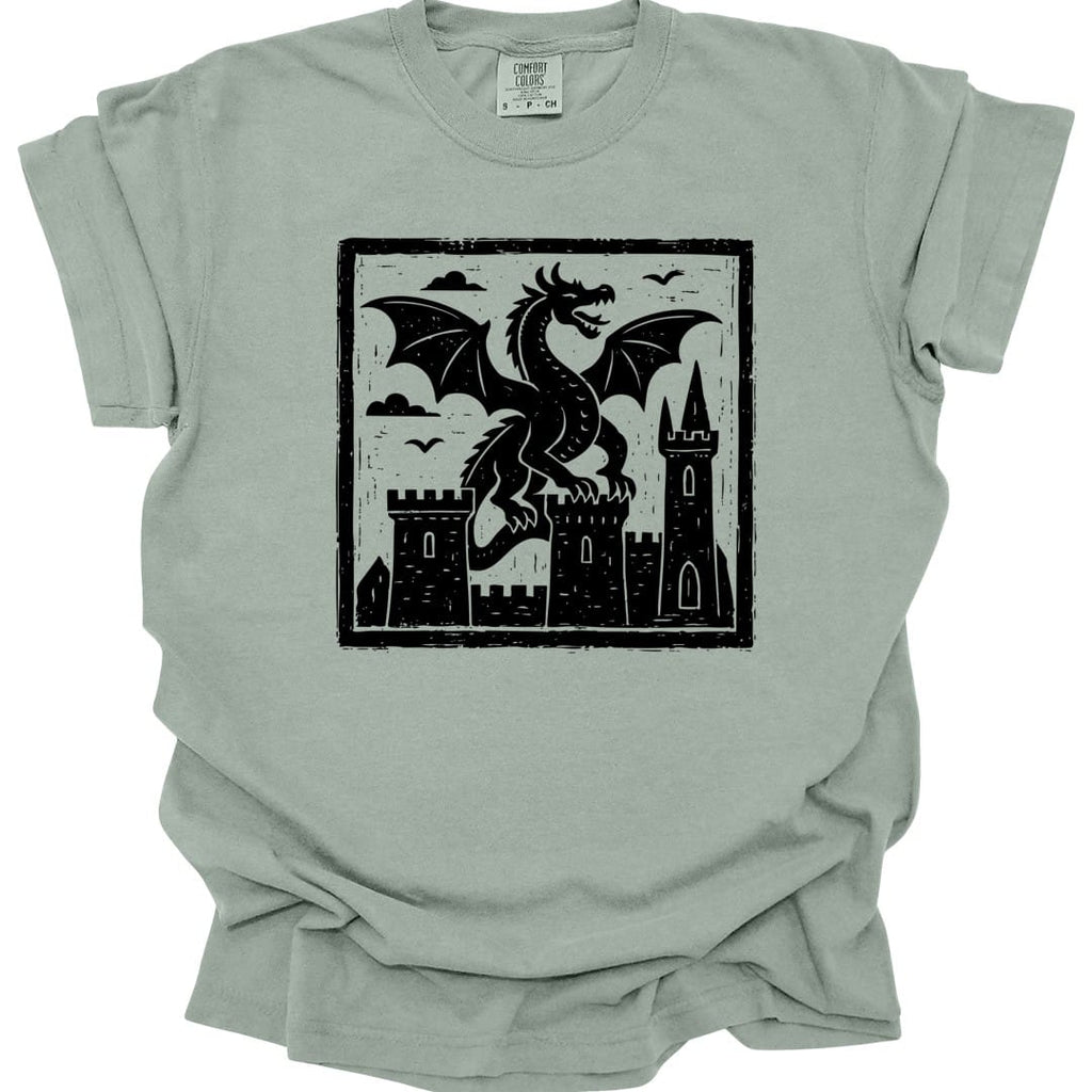 Medieval Woodcut Dragon Shirt - Comfort Colors