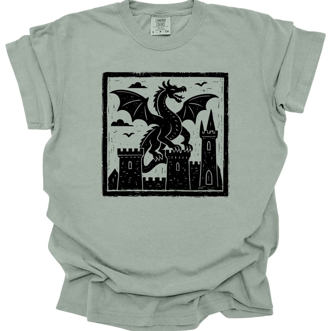 Medieval Woodcut Dragon Shirt - Comfort Colors