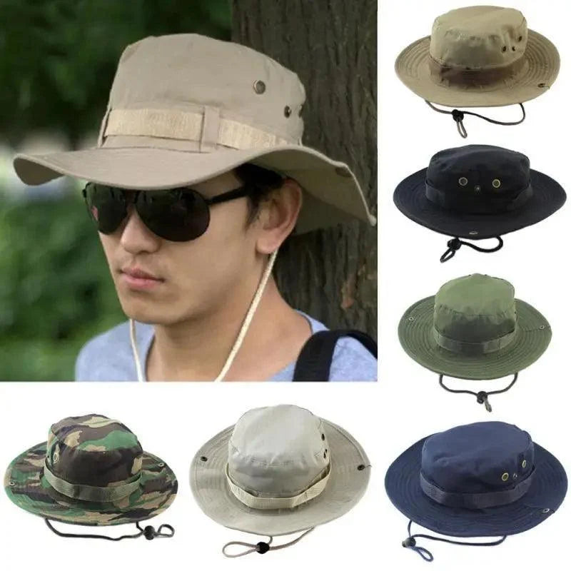 Men Adjustable Sun Hats Camouflage Tactical Cap Camo Men Outdoor Caps Sports Summer UV Protection One Size Fishing Hat Hiking Hunting Hats