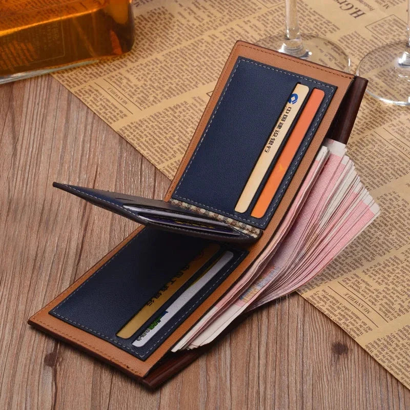 Men Leather Brand Luxury Wallet Short Slim Male Purses Money Clip Credit Card Dollar Price Portomonee Carteria