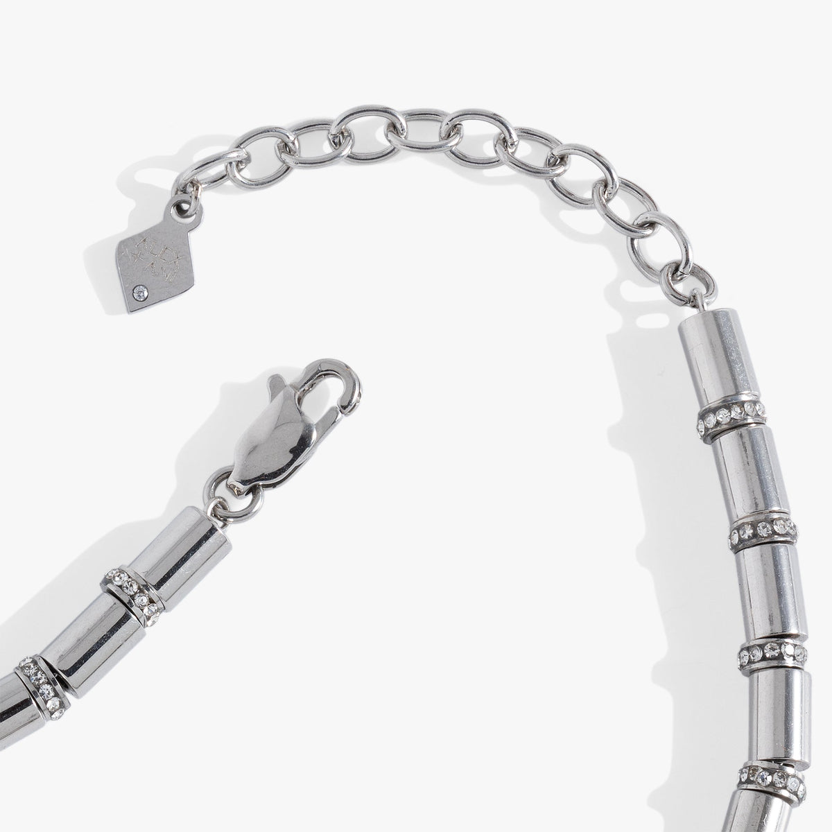 Tube Bead and Crystal Chain Bracelet