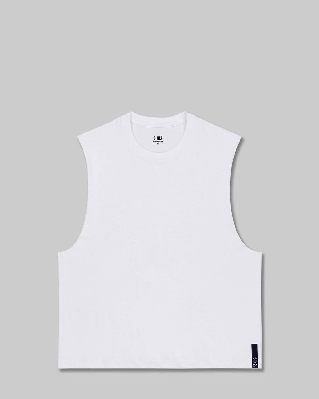 Mid Weight Cropped Sleeveless White