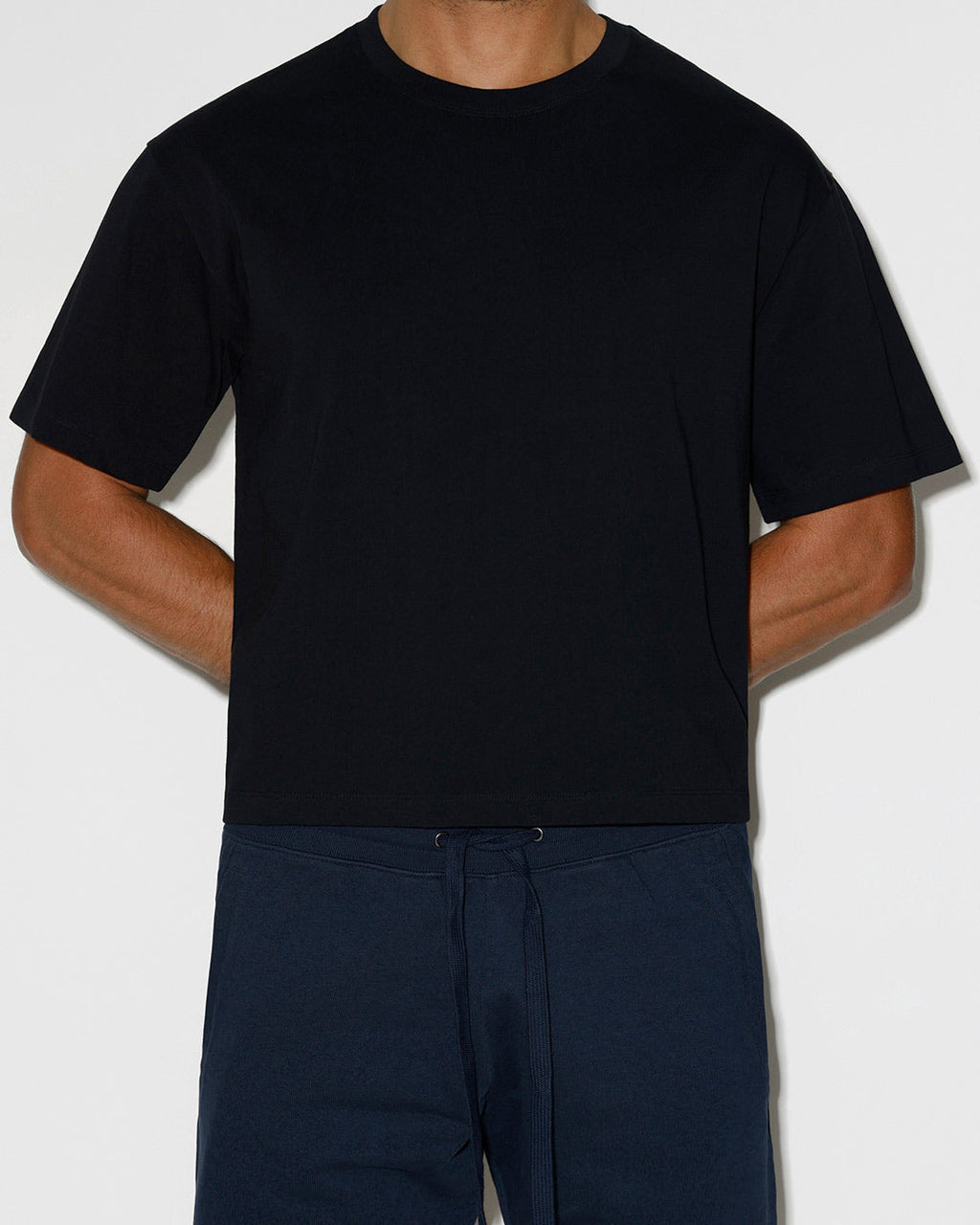 Mid Weight Cropped Boxy T-Shirt Black