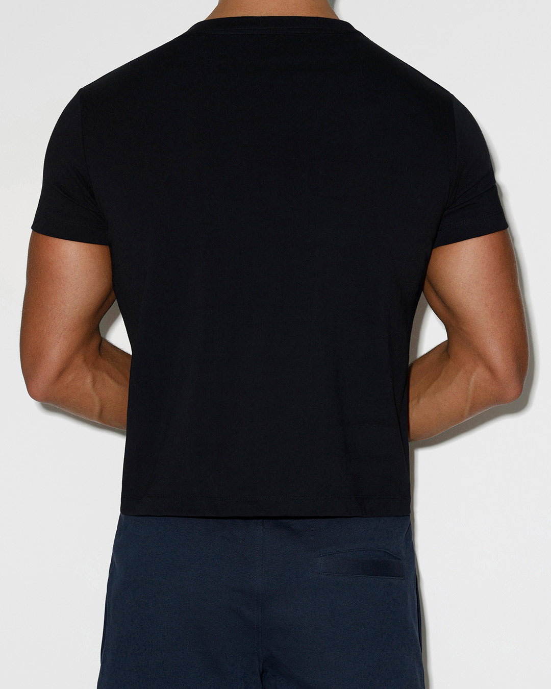 Mid Weight Cropped Fitted T-Shirt Black