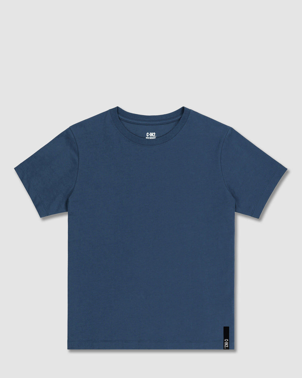 Mid Weight Cropped Fitted T-Shirt Denim Blue
