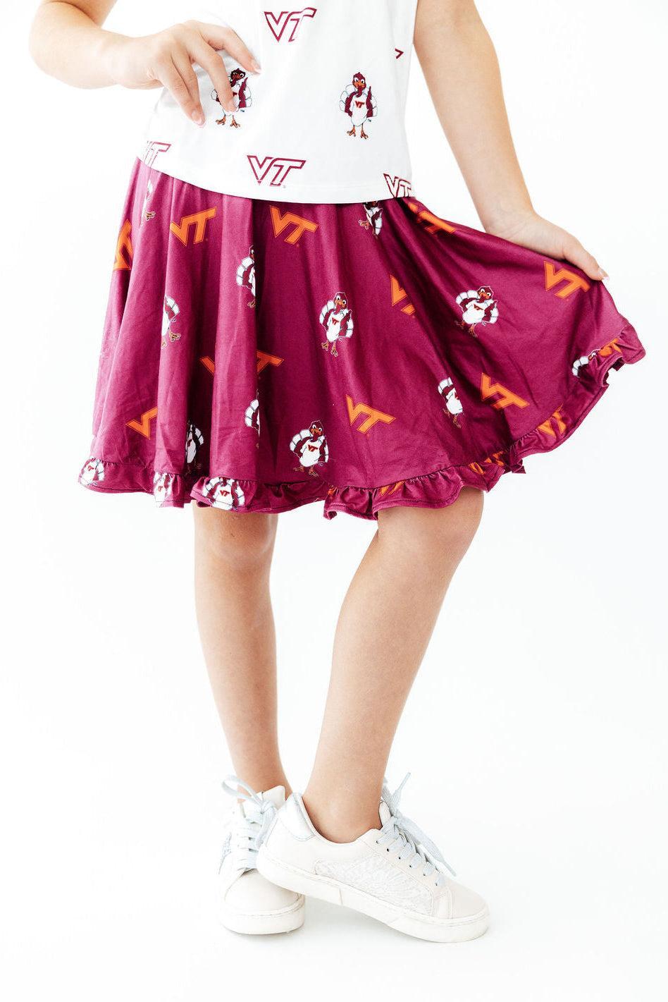 Virginia Tech Maroon Hokie Ruffle Twirl Skort