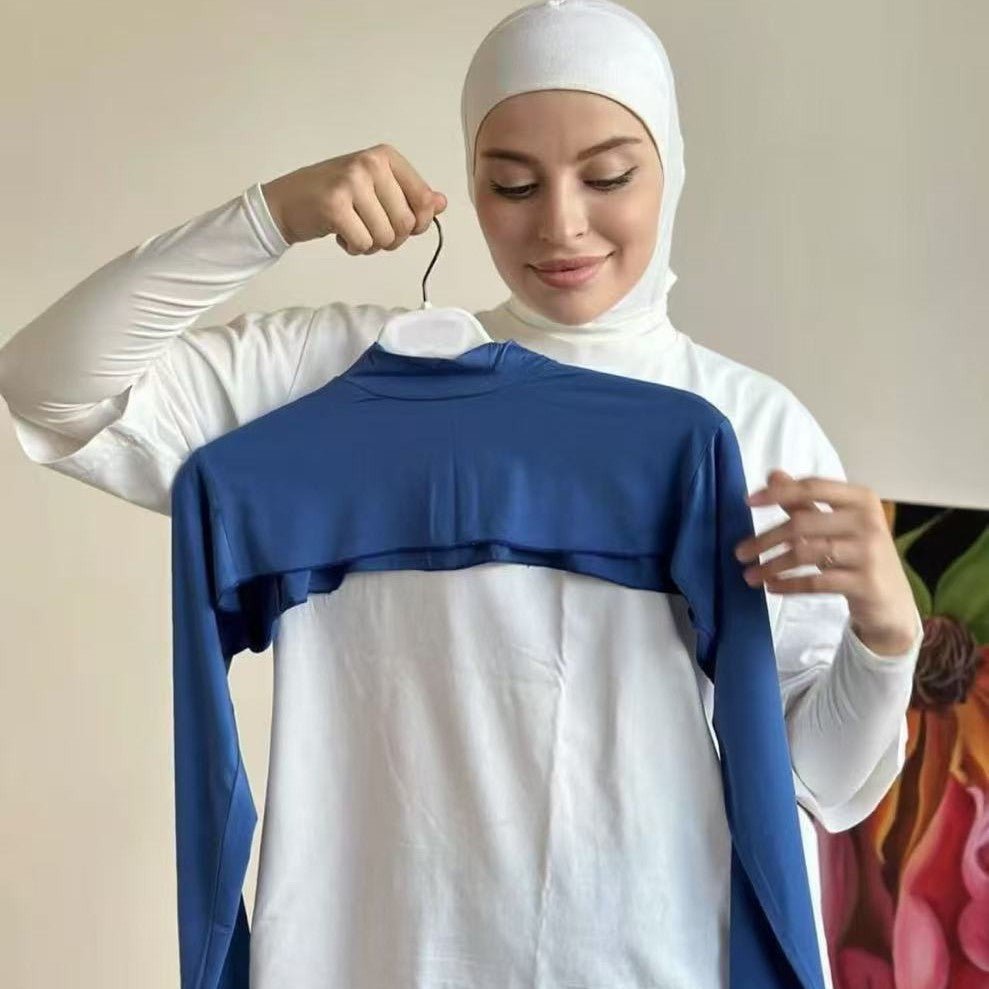 Modest Shoulder-Cover Base Layer Versatile Sleeveless Inner Top with Attached Sleeves | One Size (MAC409)