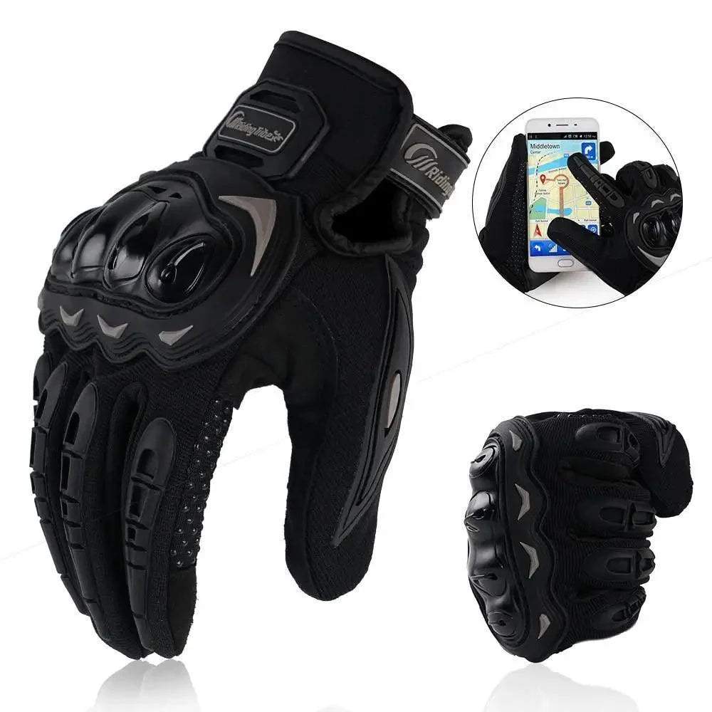 Motorcycle Breathable Glove Strong PVC Touch Screen Full Finger Motorbike Racing Riding Bicycle Summer Gloves