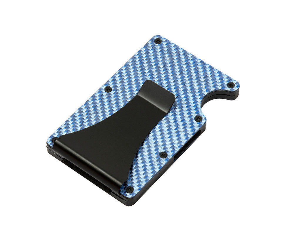 Multifunctional Carbon Fiber Card Holder Metal Card Box Anti-Degaussing Anti-Theft Swipe Credit Card Box Stripe Pattern