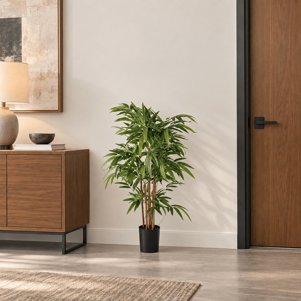 Potted Bamboo Natural Trunk Artificial Tree 47.2in