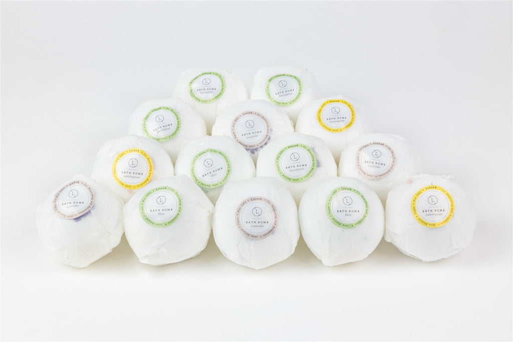 Natural Bath Bomb Gift Box – 14 Handmade Bath Bombs for a Spa Day