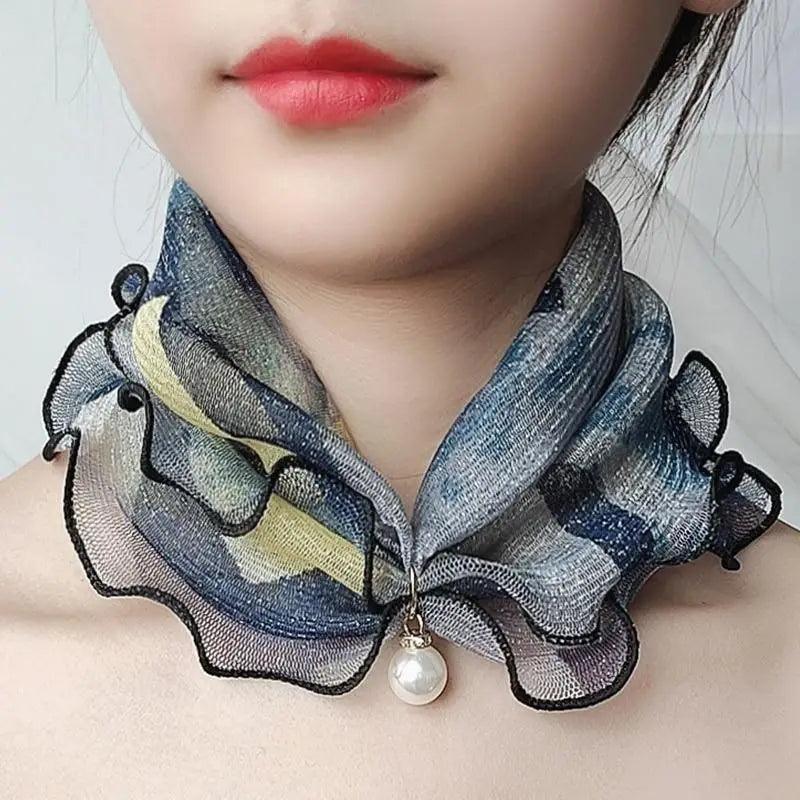 Neck Collars Fashion Scarves for Women And Girls Print Satin Silk Scarf Female Bandana Head Bib Scarfs For Ladies