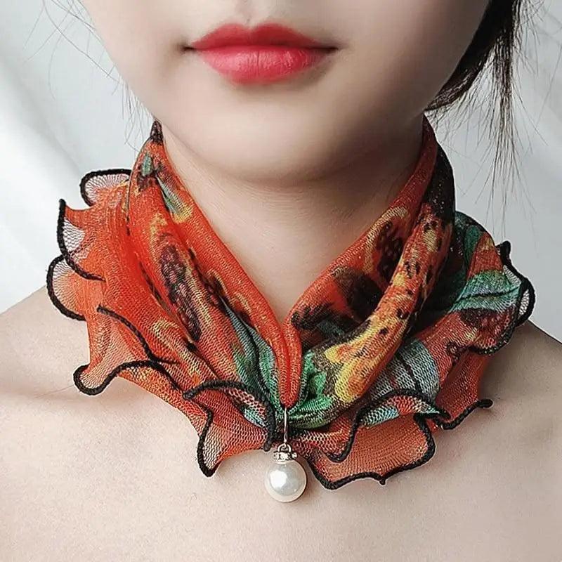 Neck Collars Fashion Scarves for Women And Girls Print Satin Silk Scarf Female Bandana Head Bib Scarfs For Ladies