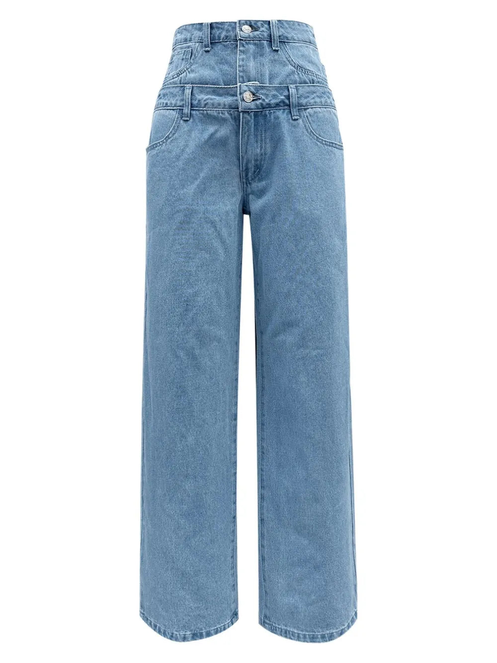 New autumn and winter double waisted wide leg straight leg pants