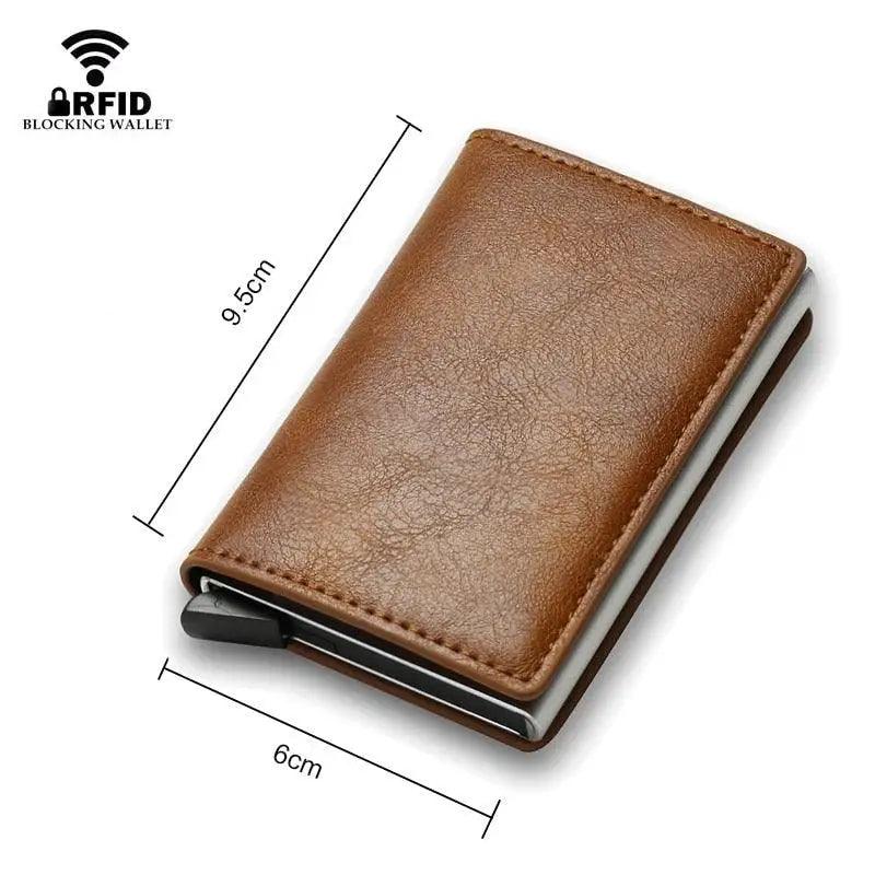 New Carbon Fiber Card Holder Wallets Luxury Men  Black Magic Leather Cool Slim Mini Wallet Small Money Bag Male Purses Magnet Closure Wallet