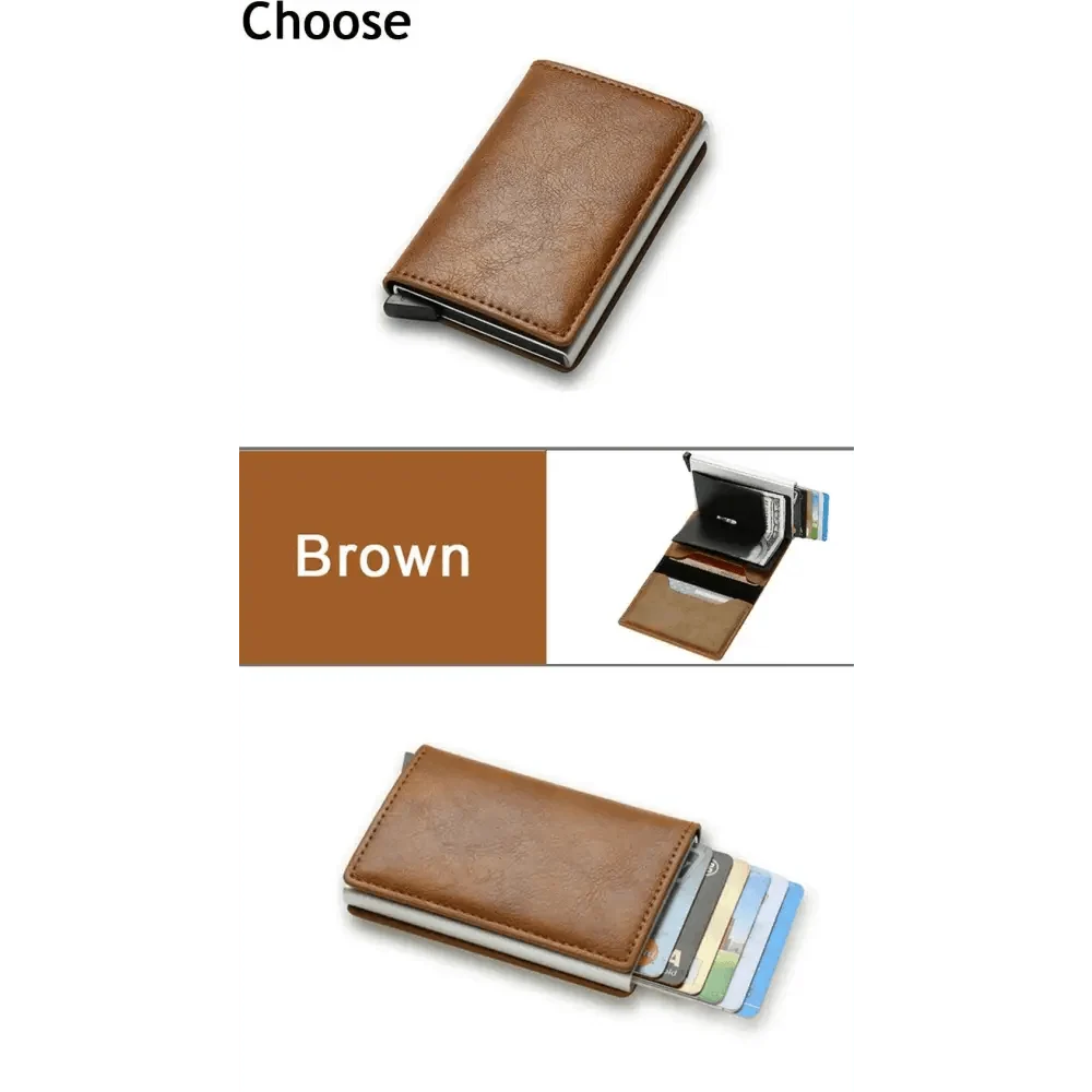 New Carbon Fiber Card Holder Wallets Luxury Men  Black Magic Leather Cool Slim Mini Wallet Small Money Bag Male Purses Magnet Closure Wallet