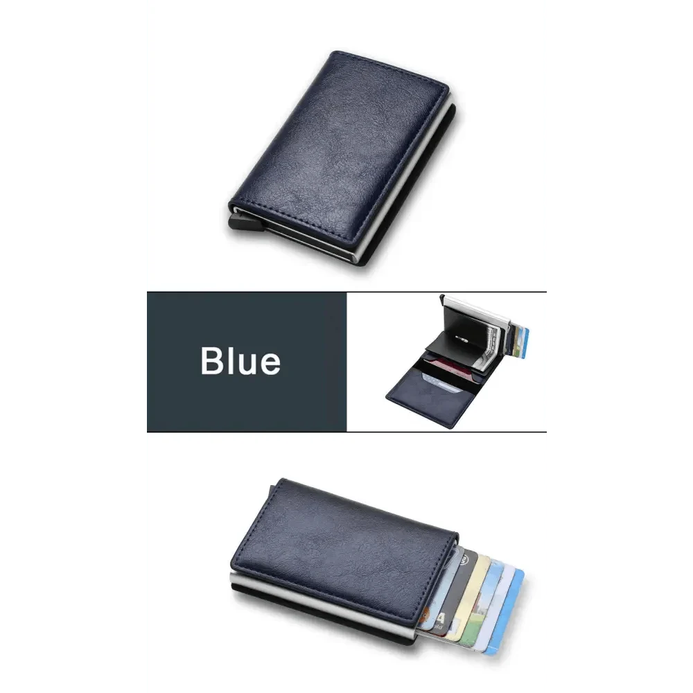 New Carbon Fiber Card Holder Wallets Luxury Men  Black Magic Leather Cool Slim Mini Wallet Small Money Bag Male Purses Magnet Closure Wallet