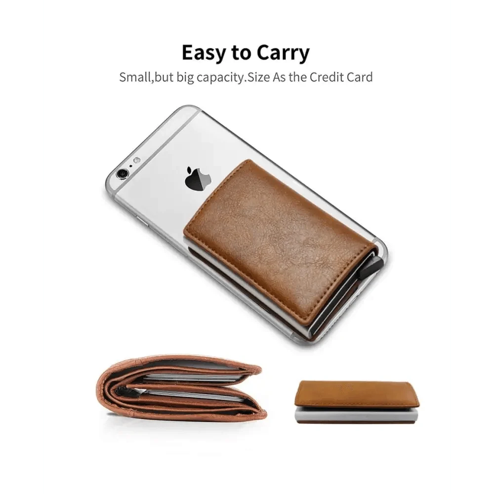 New Carbon Fiber Card Holder Wallets Luxury Men  Black Magic Leather Cool Slim Mini Wallet Small Money Bag Male Purses Magnet Closure Wallet