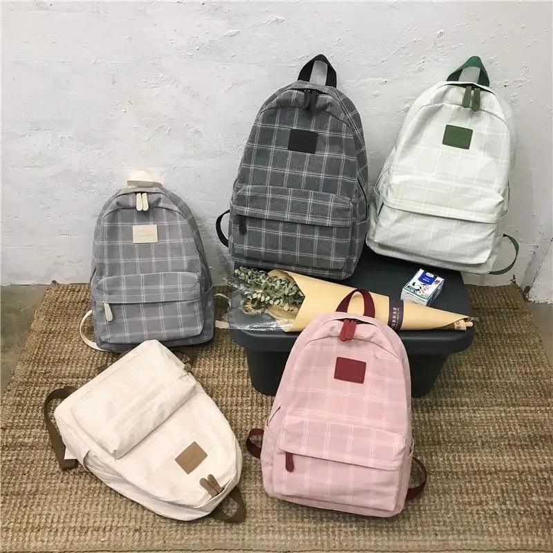 New Casual School Bag For Women And Girls Stylish Backpack Striped Book Packbags for Teenage