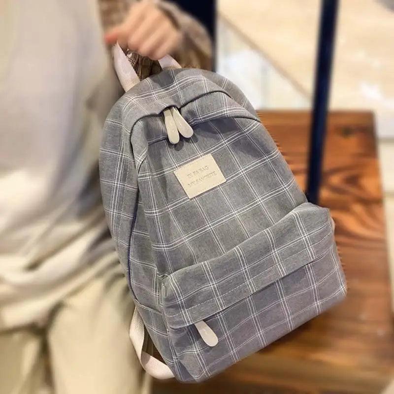 New Casual School Bag For Women And Girls Stylish Backpack Striped Book Packbags for Teenage