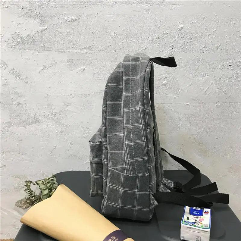 New Casual School Bag For Women And Girls Stylish Backpack Striped Book Packbags for Teenage