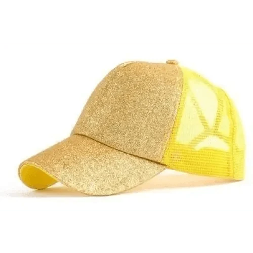 New Elegant Glitter Ponytail Baseball Caps Sequins Shining High Quality Fashionable Cap For Womens Messy Bun Adjustable Snapback Hip Hop Hat