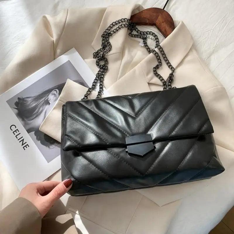 New Famous Casual Chain Crossbody Bags For Women Fashion Simple Shoulder Bag, Designer Handbags PU Leather Messenger Bags For Ladies
