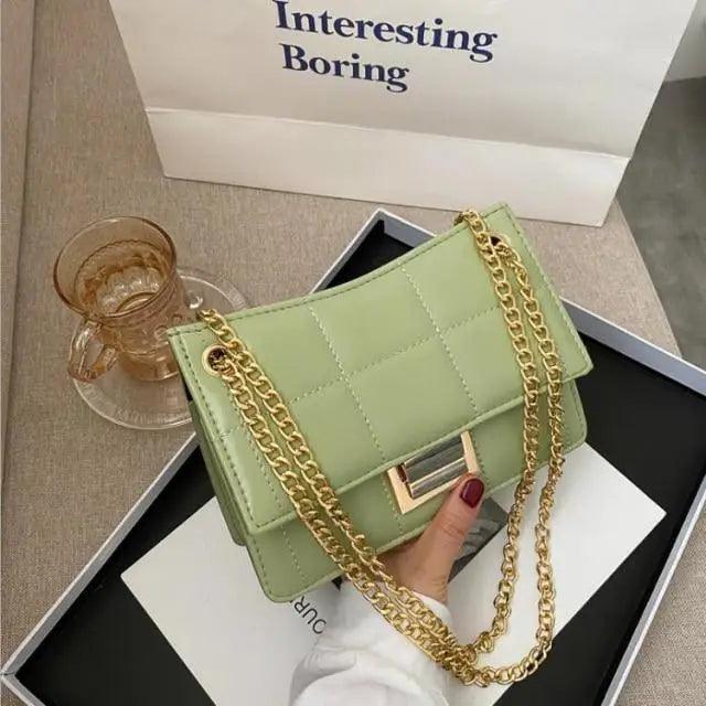 New Fancy Chain Strap Shoulder Bags for Women Summer Fashion Crossbody Bags PU Leather Lady Purses and Handbags