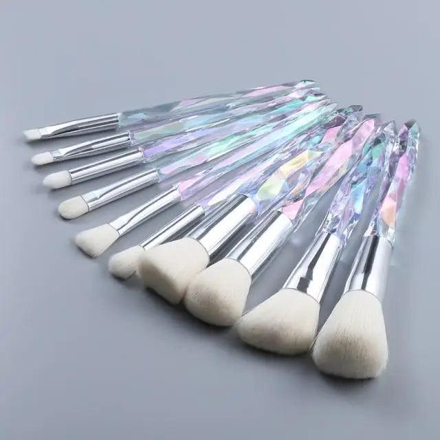 New Luxury Cosmic Color New Luxury Crystal Makeup Brushes Powder Foundation Eyeshadow Eyebrow Cosmetics for Face Fan Make Up Brush Set