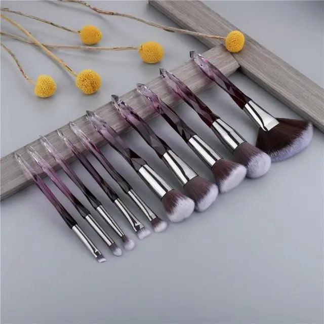 New Luxury Cosmic Color New Luxury Crystal Makeup Brushes Powder Foundation Eyeshadow Eyebrow Cosmetics for Face Fan Make Up Brush Set