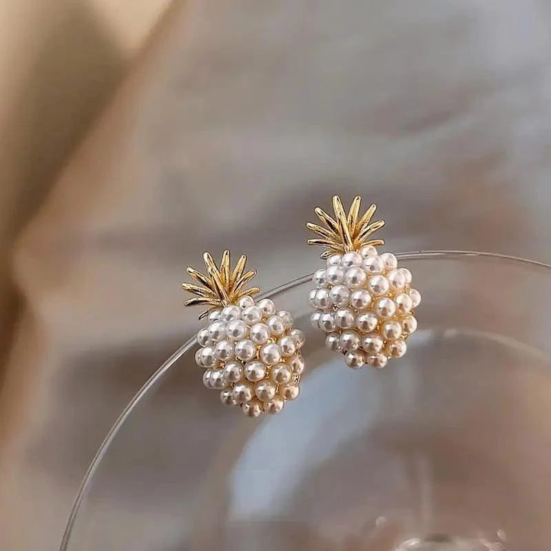 New Retro high-quality Pineapple pearl earrings Fashion Jewelry for women and Girls In Trend Design - Women Fashion Accessories