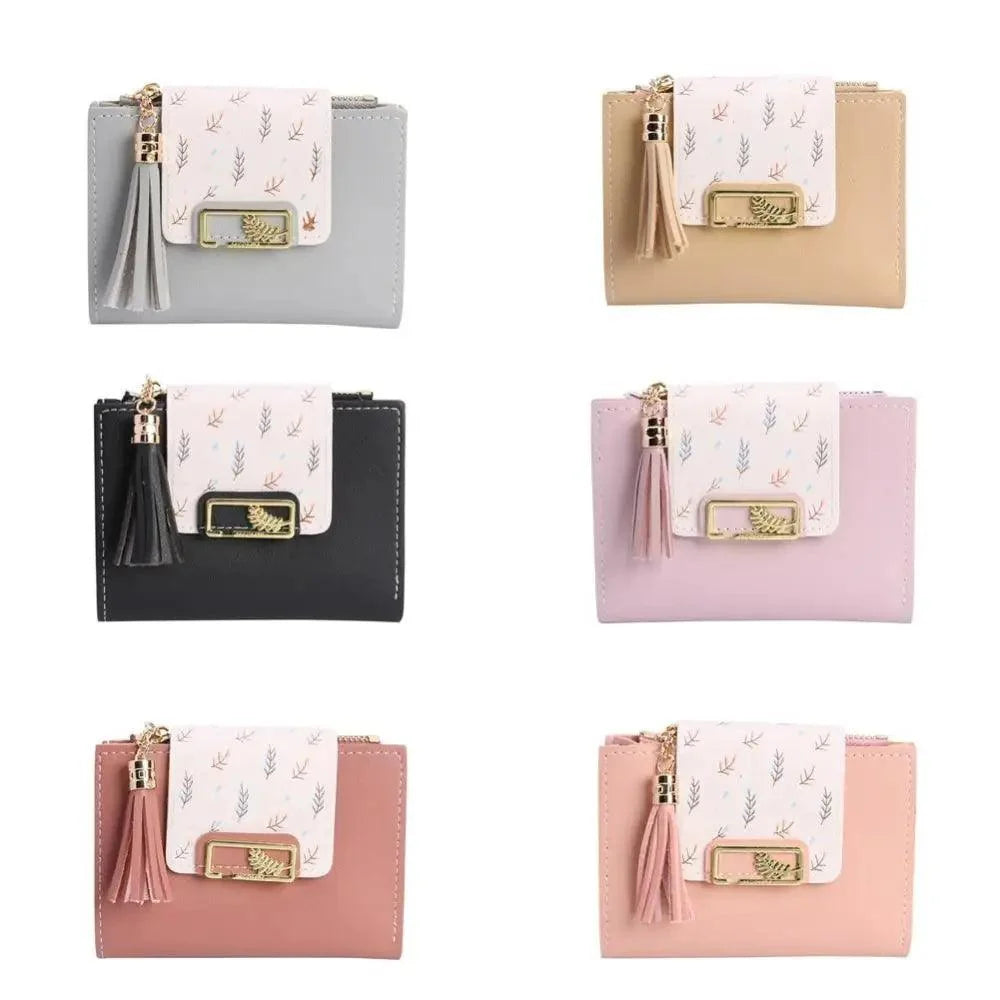 New Short PU Leather Clutch Bags Card Holder Wallet And  Small Coin Purse for Women And Girls