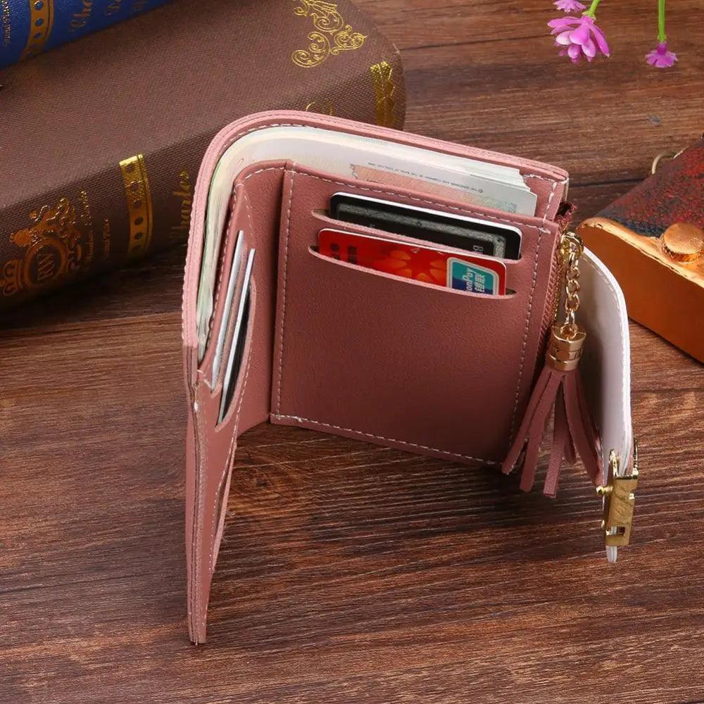 New Short PU Leather Clutch Bags Card Holder Wallet And  Small Coin Purse for Women And Girls