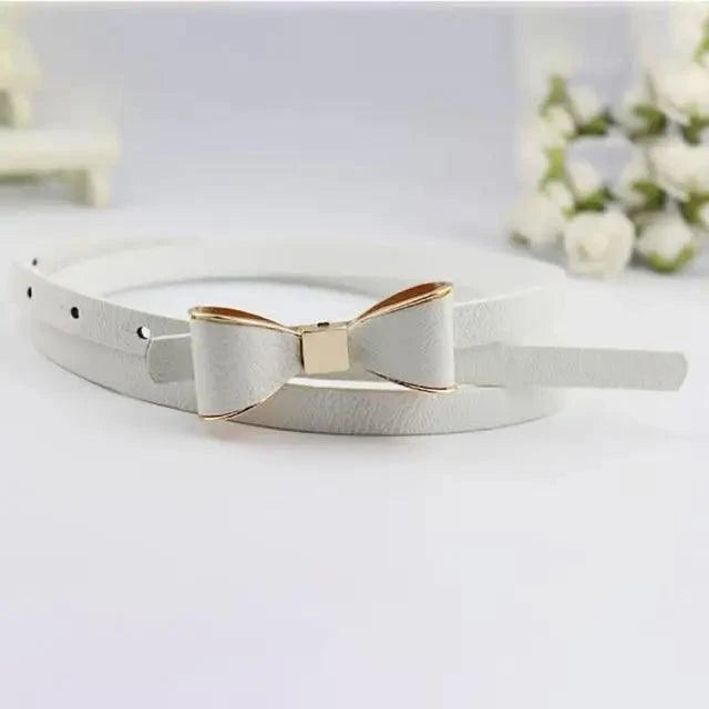 New Slim PU Leather Fashion Bow Waist Belt For Women Casual Dress Retro Design Women Waistband